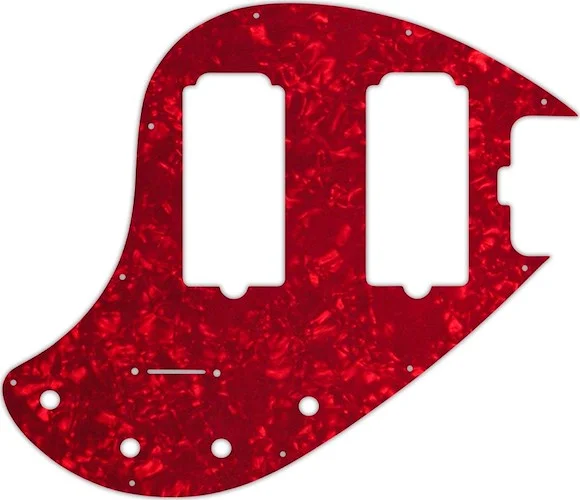 WD Custom Pickguard For Music Man 5 String StingRay 5-HH Through Neck Bass #28R Red Pearl/White/Blac