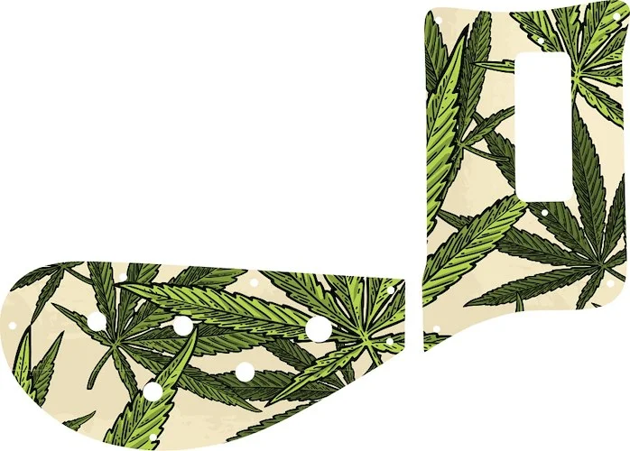 WD Custom Pickguard For Rickenbacker 4003 Bass #GC02 Cannabis Leaf Graphic
