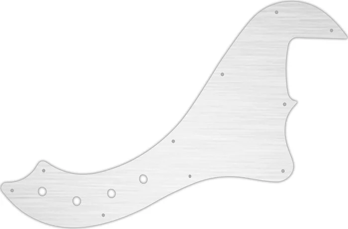 WD Custom Pickguard For Squier By Fender Deluxe Dimension Bass IV #13 Simulated Brushed Silver/Black