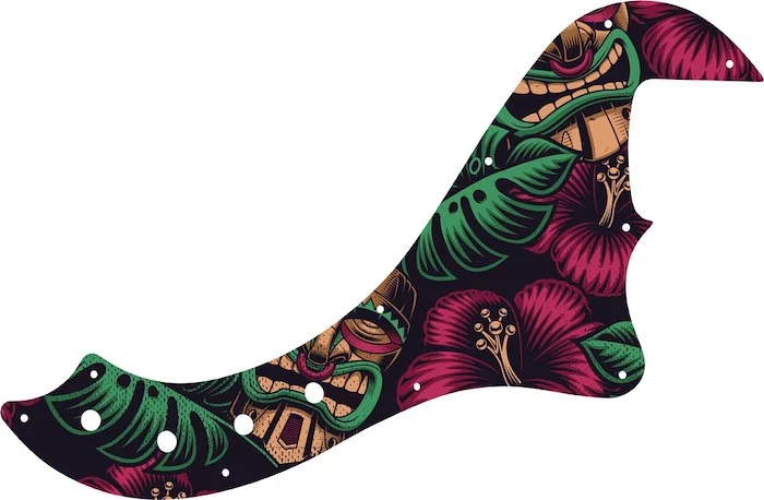 WD Custom Pickguard For Squier By Fender Deluxe Dimension Bass IV #GAL01 Aloha Tiki Graphic
