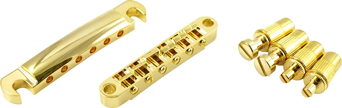 WD Metric Tune-O-Matic Bridge & Stop Tailpiece Set Gold