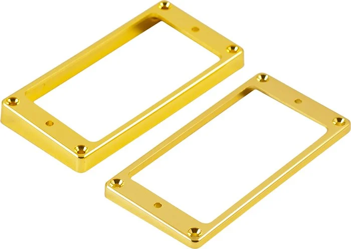 WD Plastic Humbucker Pickup Mounting Ring - Flat - Gold Set Of 2 - 1 High, 1 Low Image