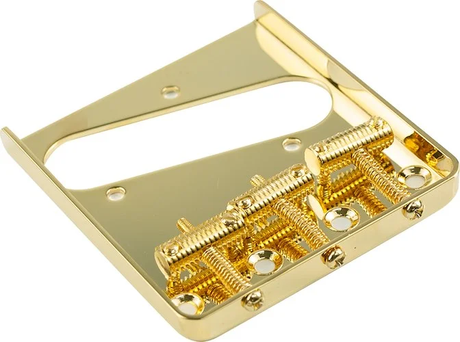 WD Replacement Bridge For Fender Telecaster With Vintage Knurled Saddles Gold