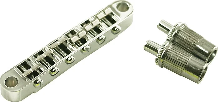 WD Replacement Metric Nashville Style Tune-O-Matic Bridge With Large Posts Chrome