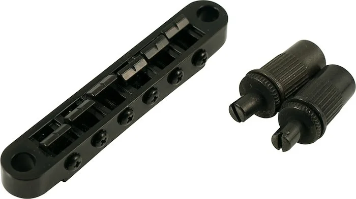 WD Replacement Metric Wired Nashville Style Tune-O-Matic Bridge With Large Posts Black