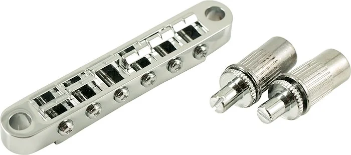 WD Replacement Metric Wired Nashville Style Tune-O-Matic Bridge With Large Posts Chrome