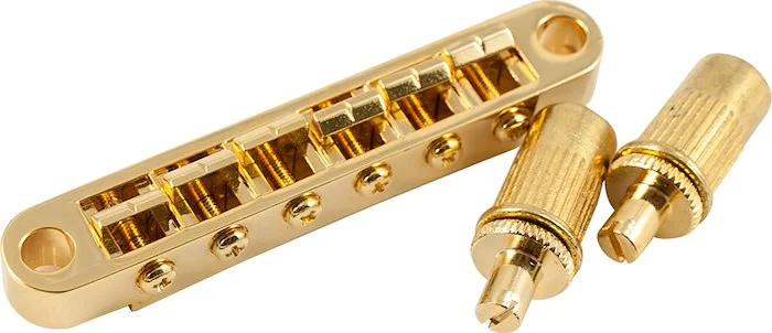 WD Replacement Metric Wired Nashville Style Tune-O-Matic Bridge With Large Posts Gold