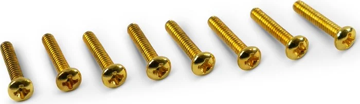 WD Single Coil Pickup Height Adjustment Screws - Phillips Pan Head - Gold (50)