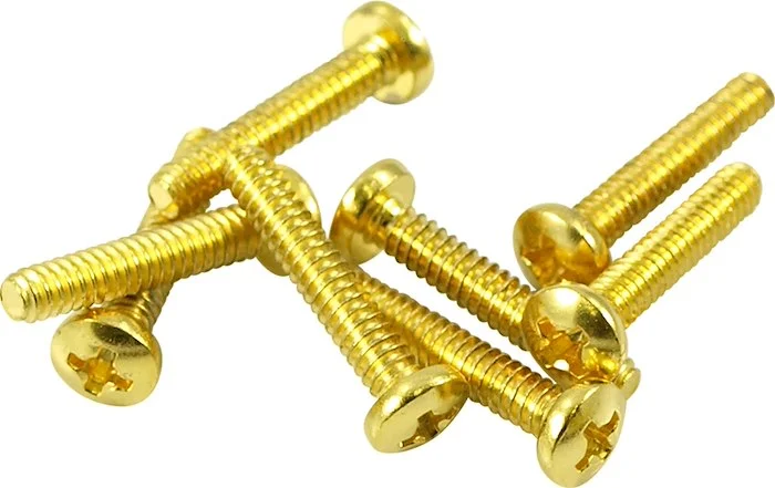 WD Single Coil Pickup Height Adjustment Screws - Phillips Pan Head - Gold (8)