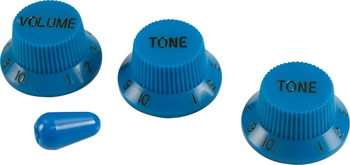 WD Stratocaster/UFO Style Knob Set Blue With Matching Tip