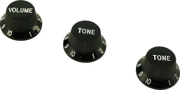 WD Stratocaster/UFO Style Knob Set Metric Black