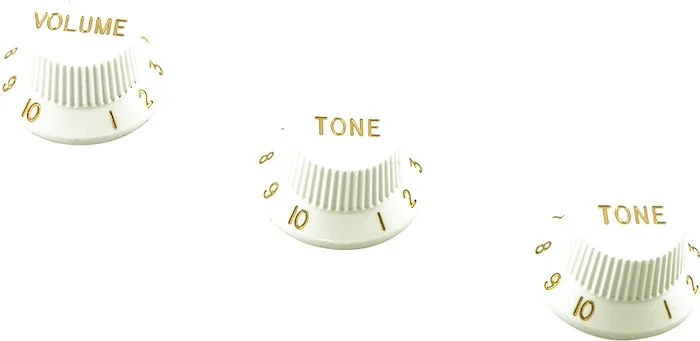 WD Stratocaster/UFO Style Knob Set Metric White