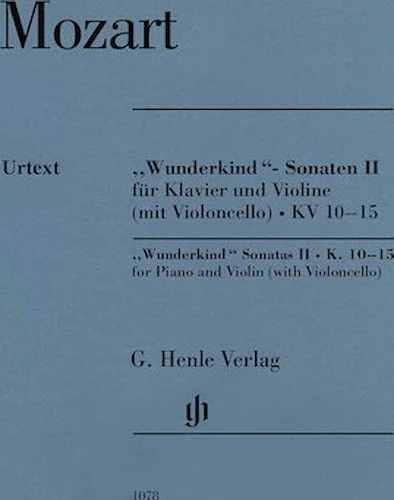 Wolfgang Amadeus Mozart - "Wunderkind" Sonatas, Volume 2, K. 10-15 - Piano and Violin (with Violoncello)
With Marked and Unmarked String Parts