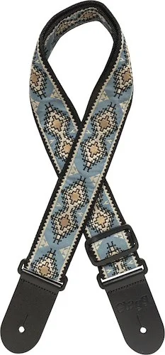 Woven nylon guitar strap, diamond pattern