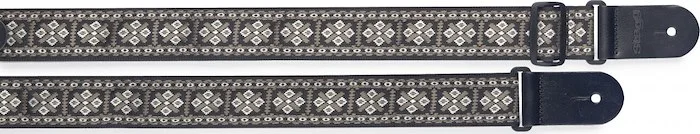 Woven nylon guitar strap w/ cross pattern