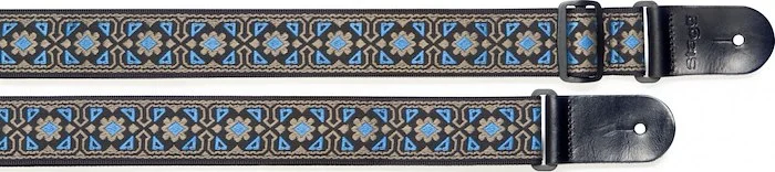 Woven nylon guitar strap w/ flower pattern