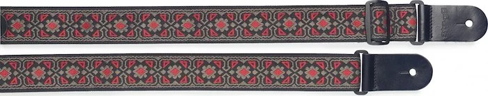 Woven nylon guitar strap w/ flower pattern