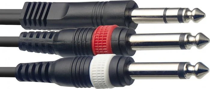 Y cable, jack/jack (m/m), 1 m (3')