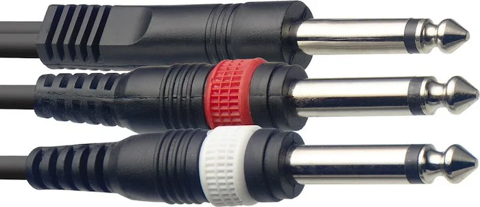 Y cable, jack/jack (m/m), 3 m (10')