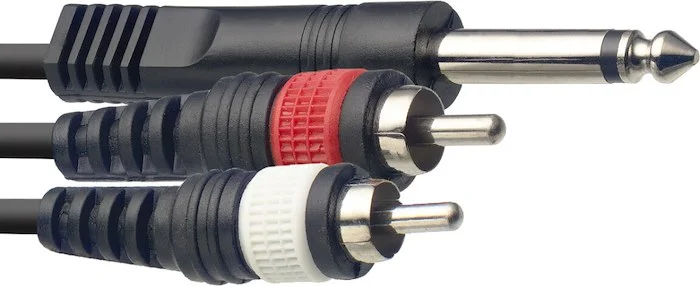 Y-cable, jack/RCA (m/m), 2 m (6')