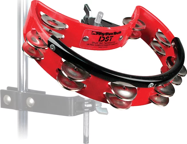 Rhythm Tech DST30 Drum Set Tambourine. Red with Nickel Jingles