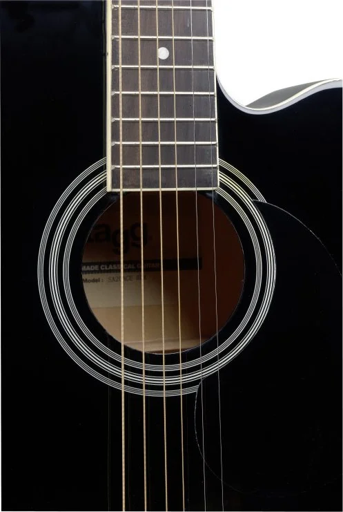 Black Auditorium cutaway acoustic-electric guitar with basswood