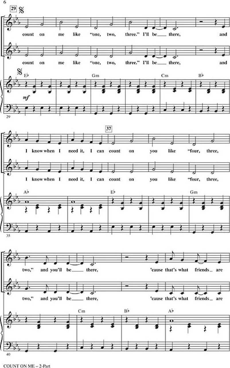 Count On Me Discovery Level 1 Sheet Music Bruno Mars 2 Partdiscovery Choral Series For Sale Online Ebay