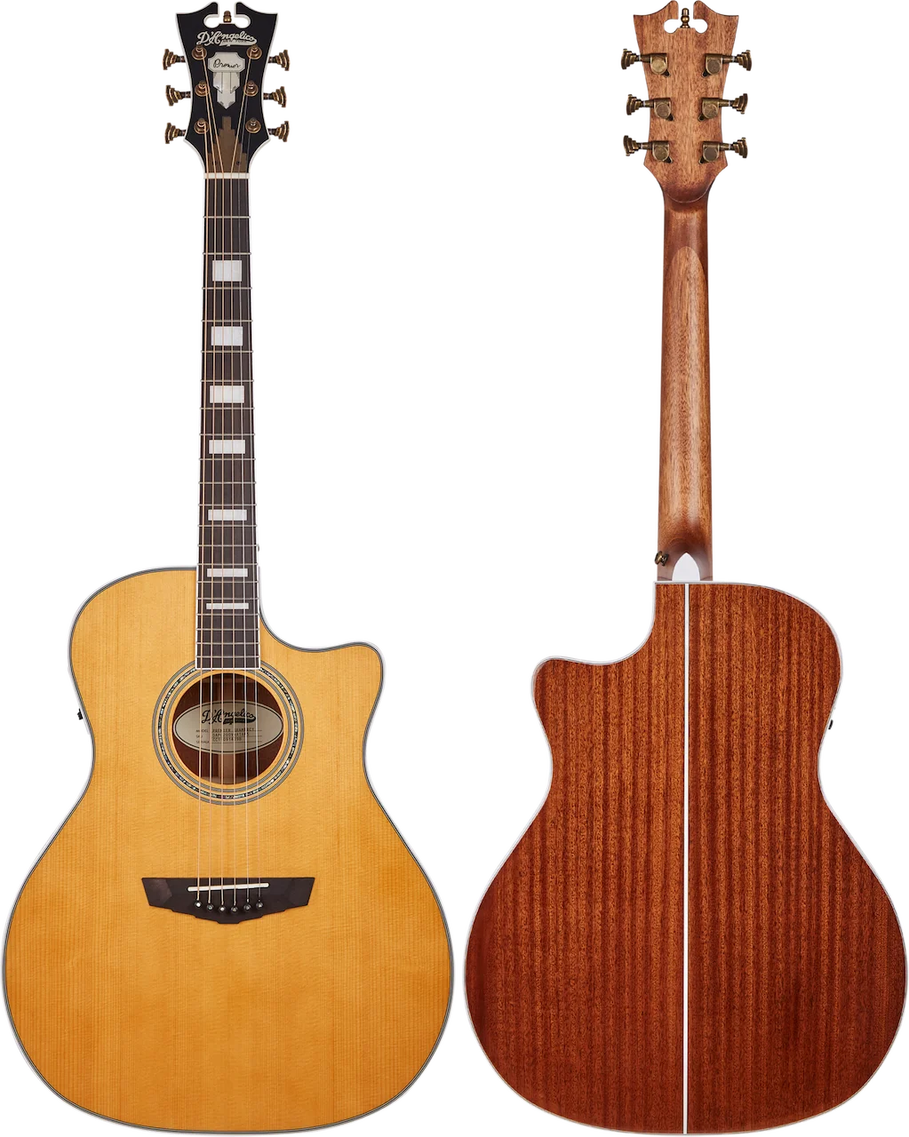 D Angelico Premier Gramercy Acoustic electric Guitar Vintage Natural Capital Music Gear