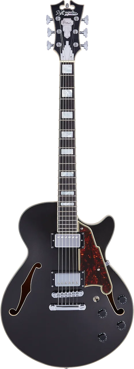 D Angelico Premier SS Semi Hollow Electric Guitar Black Flake
