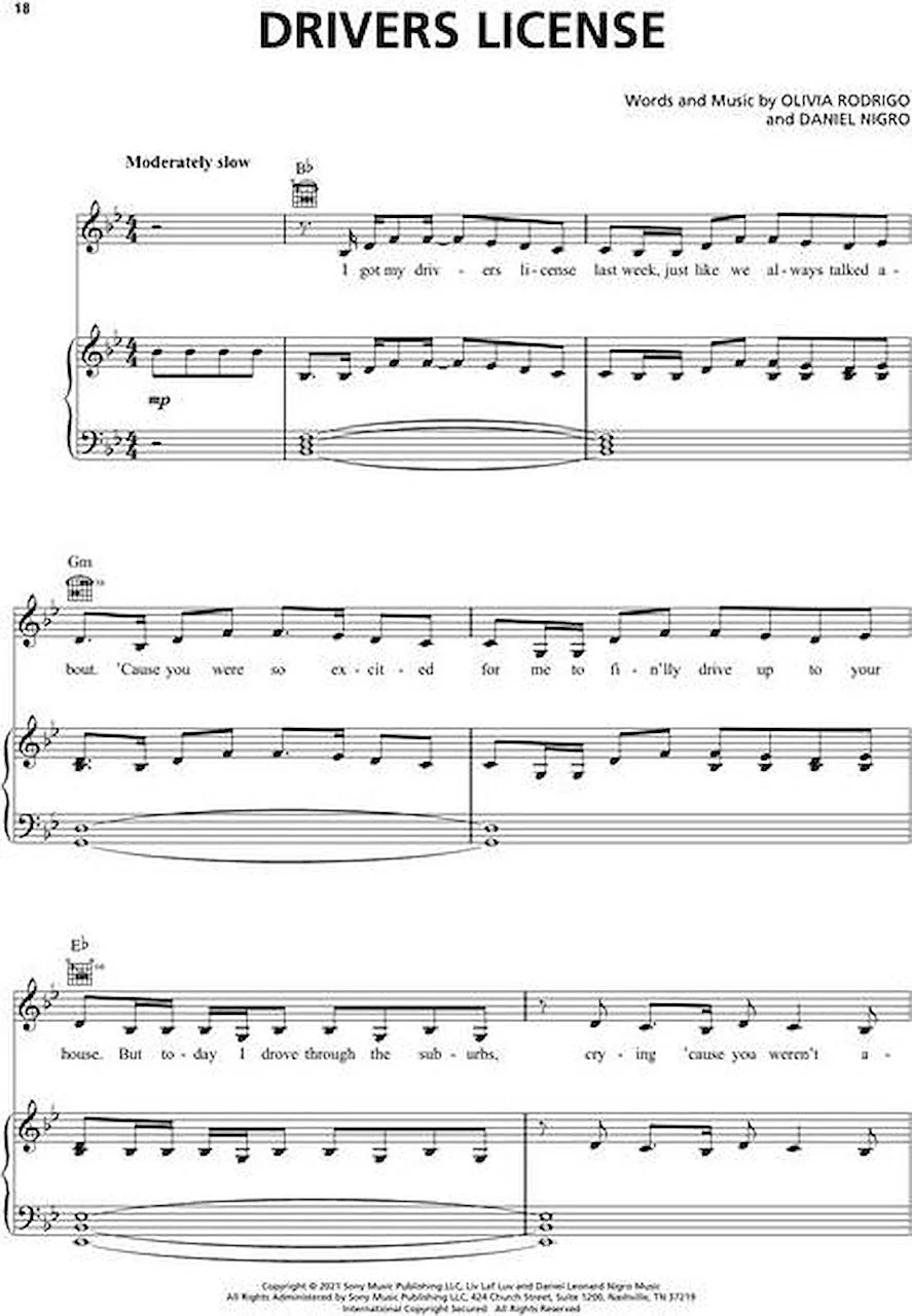 Traitor by Olivia Rodrigo - Piano Solo - Digital Sheet Music