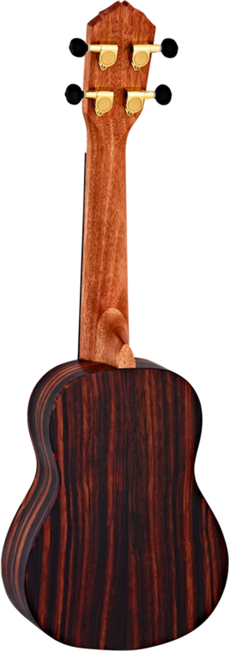 Ortega Guitars RUEB-CC Ebony Series Concert Ukulele Sapele top