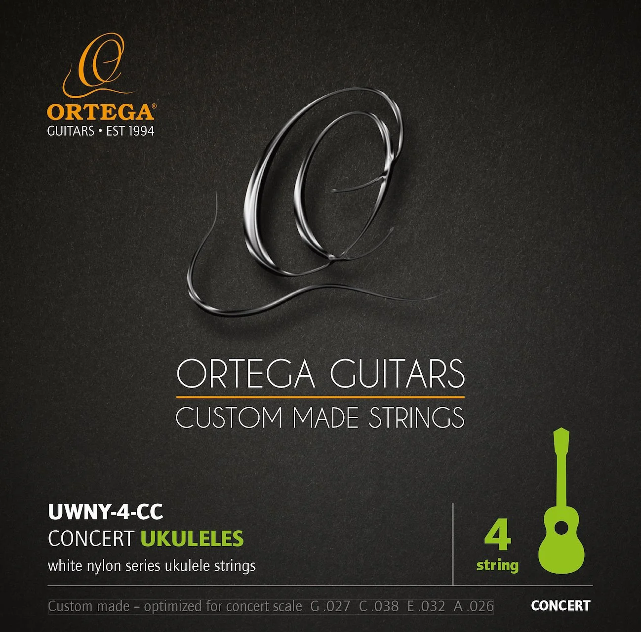 Ortega Guitars RUEB-CC Ebony Series Concert Ukulele Sapele top