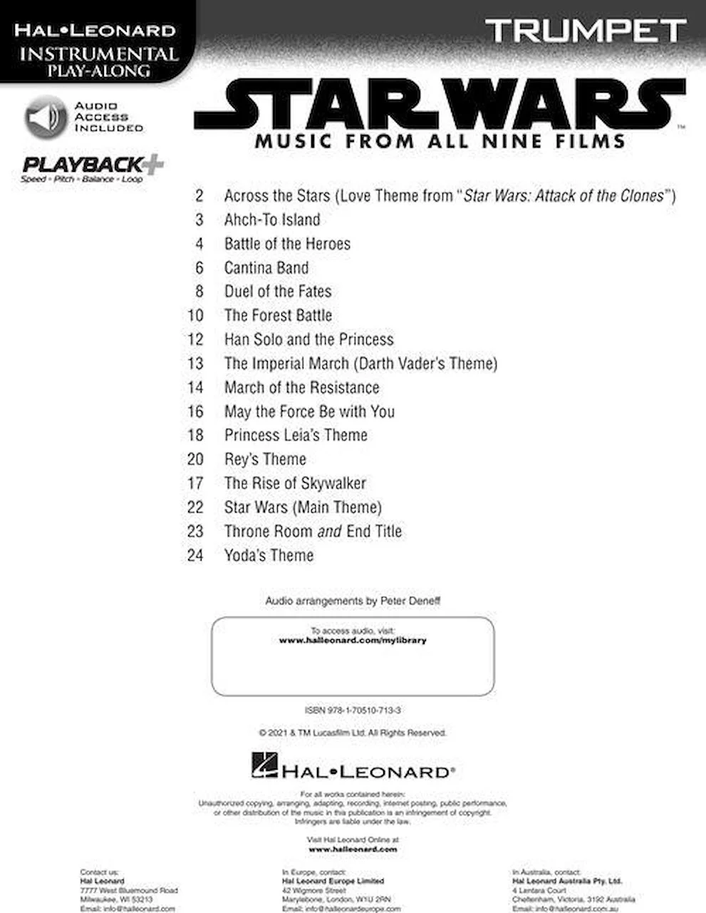 Alfred Music Star Wars 1-6 - Trumpet Instrumental Solos