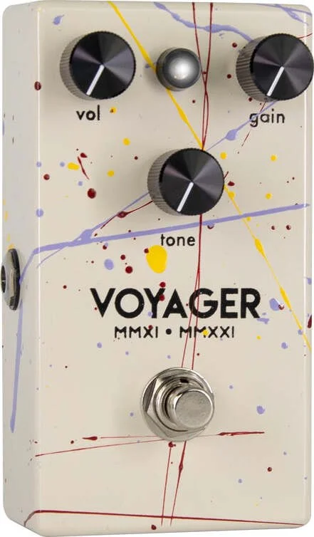 Walrus Audio Voyager Pre-Amp Overdrive, 10-Year Anniversary Splatter Paint  (Cream) Rare Limited Edition