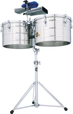 LP Latin Percussion Tito Puente Thunder Timbales, Steel with stand