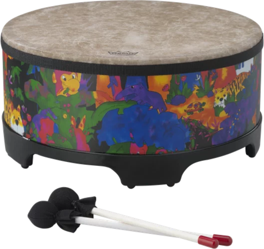 Remo KD-5816-01 Kids Percussion Gathering Drum. Fabric Rain Forest 16"